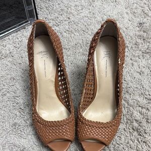 Aldo Women's Brown Peep-Toe Heels
